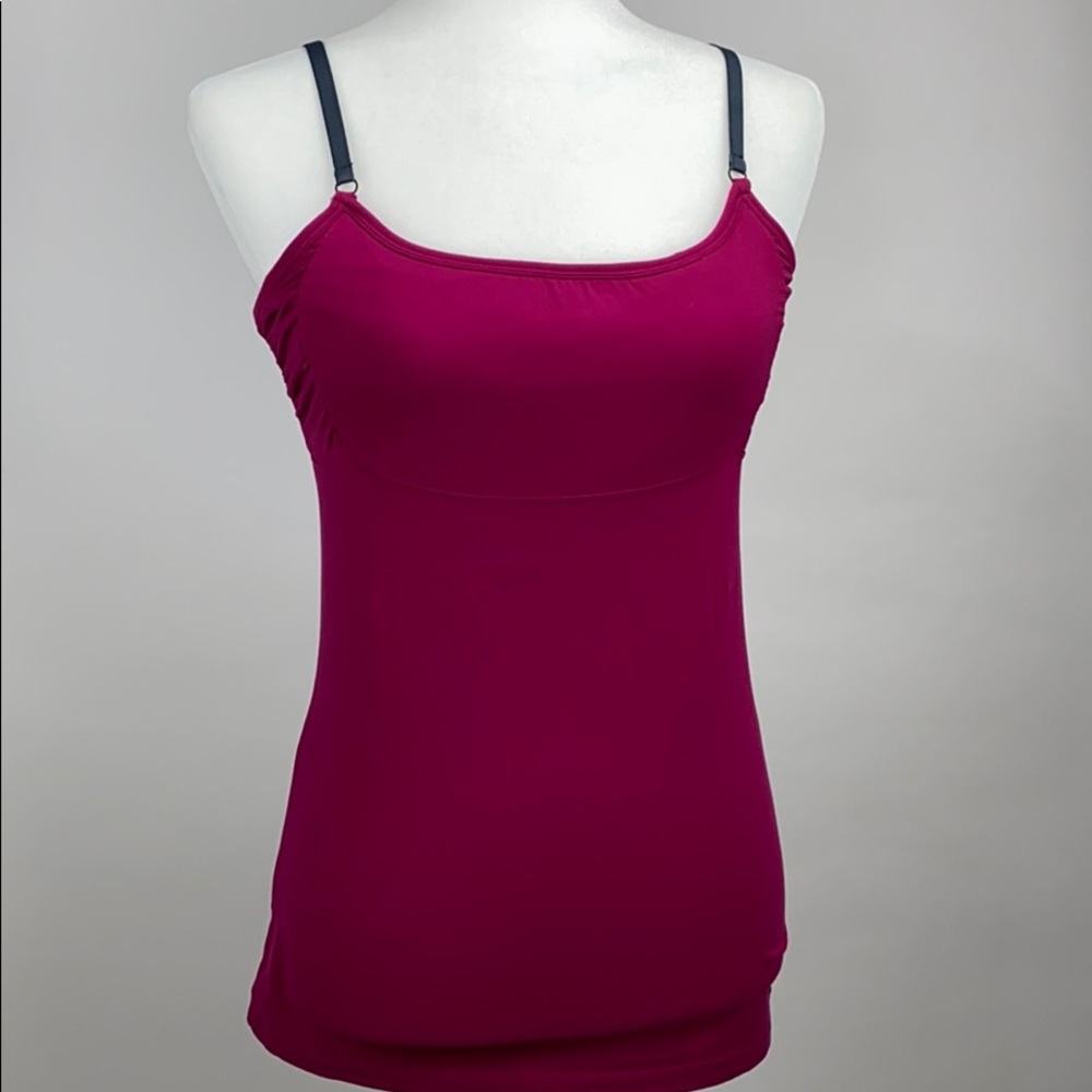 Zobha Tank Top Built In Bra Dark Pink Yoga